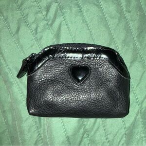Brighton Black Heart-Accent Coin Purse w/ Dark Tan Interior VINTAGE NWOT!!!